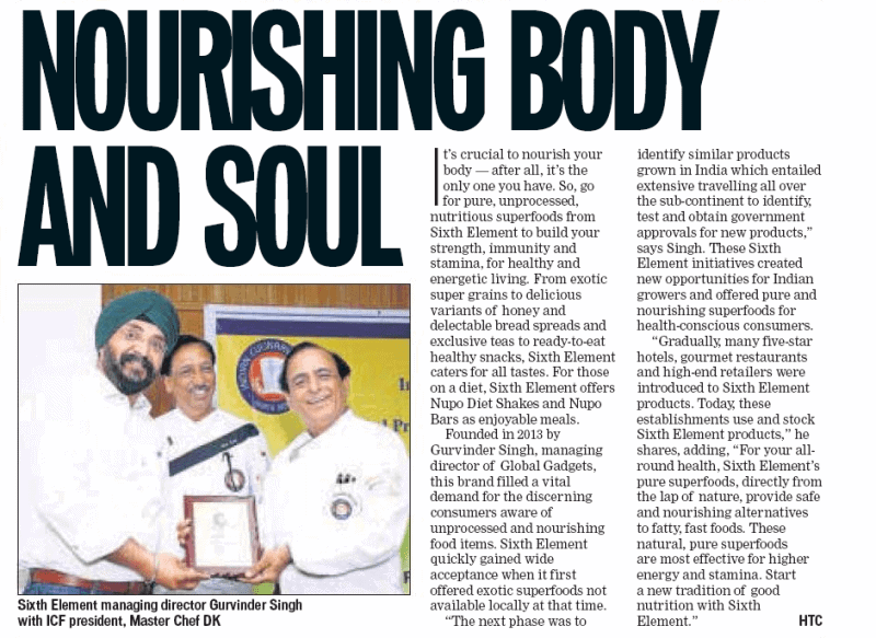 'Nourishing Body and Soul' - Hindustan Times (9th June 2019)